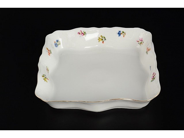 Салатник 23 см Мелкие цветы отводка золото Корона Queens Crown