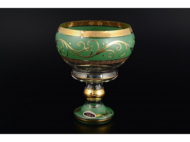 Конфетница 16 см Зеленая Star Crystal 23675