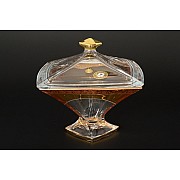 Ваза для конфет с крышкой Quadro E-S Bohemia Crystal 22 см