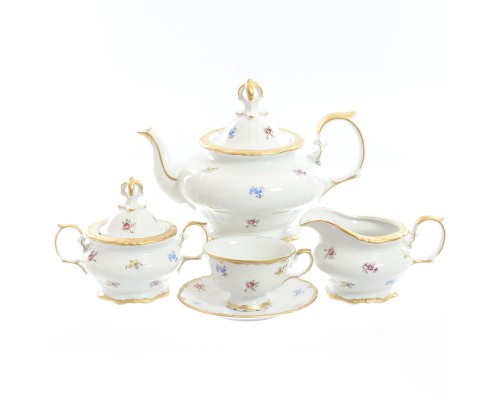 Чайный сервиз Queen's Crown Мелкие цветы на 6 персон 17 предметов