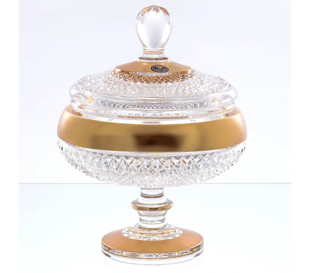 Конфетница с крышкой Фелиция Crystal Heart купить с доставкой в Москве