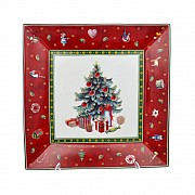 Блюдо квадратное Repast Christmas world Bordo 22 см