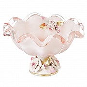 Конфетница White Cristal 27 см розовая