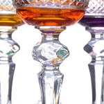 Набор бокалов для вина Кристина Bohemia Цветной хрусталь 130 мл 6 шт