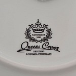 Блюдо овальное на ножке Queen's Crown Aristokrat Лист бежевый 27 см