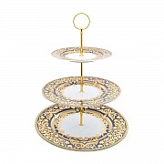 Этажерка 3-яруса Falkenporzellan Natalia cobalt gold