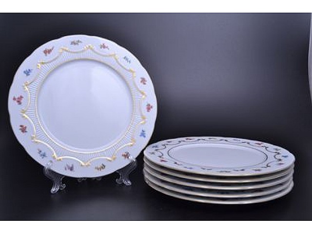 Набор тарелок 27 см Venezie Blumen Polirgold Бавария 6 шт