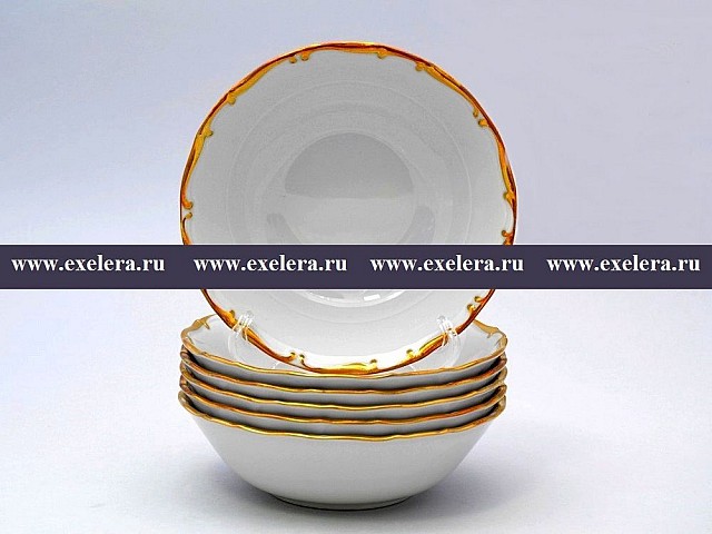 Набор салатников 19 см Анжелика Отводка золото MZ 6 шт