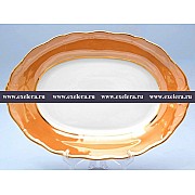 Блюдо овальное 32 см Магнолия Бежевый мрамор MZ