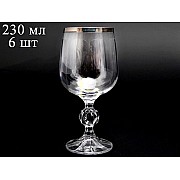Набор бокалов для вина 230 мл Клаудиа Платина Crystalite Bohemia 6 шт