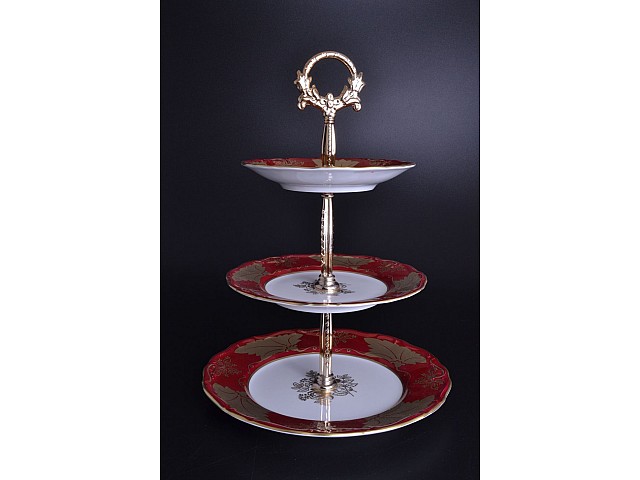 Этажерка (Горка) 3 яруса Мария Луиза Кленовый лист Красный Carlsbad