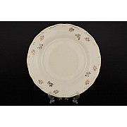 Набор тарелок 25 см Анжелика Слоновая кость Золотая синяя роза MZ