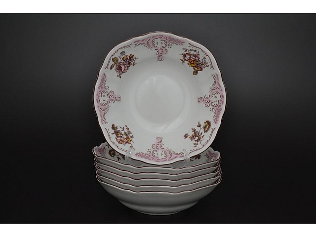 Набор салатников 19 см Бернадотт Розовый цветок 6 шт