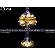 Конфетница с крышкой 40 см Bohemia Лепка Синяя E-V