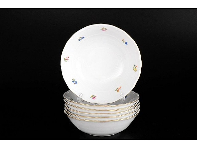 Набор салатников 16 см Офелия Мелкие цветы отводка золото MZ 6 шт