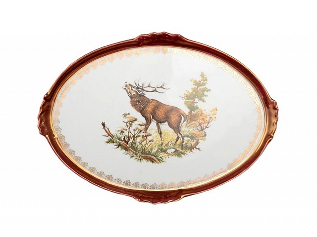 Блюдо Охота красная Queens Crown овальное 37 см
