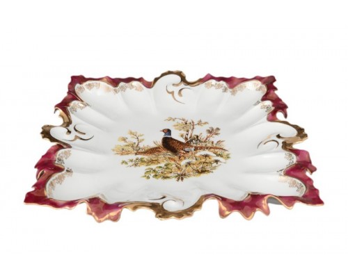 Блюдо квадратное Охота красная Корона Queens Crown 41 см