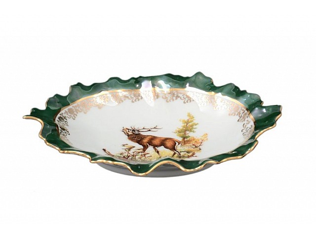 Салатник круглый 17 см Охота зеленая Корона Queens Crown