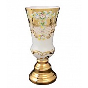 Ваза для цветов Лепка Белая E-V Bohemia на ножке 30 см