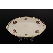 Блюдо овальное 26 см Анжелика Слоновая кость Роза MZ