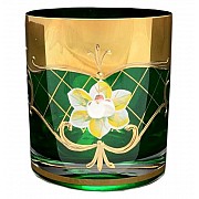 Набор стаканов для виски 280 мл Bohemia Crystal Лепка Зеленая U-R 6 шт