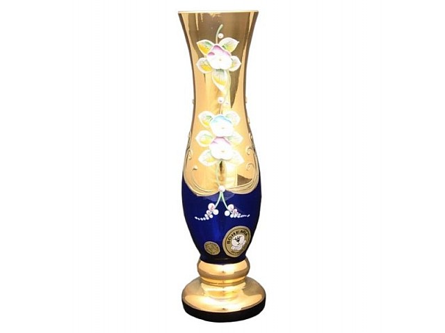 Ваза для цветов Bohemia Лепка Синяя E-V 20 см