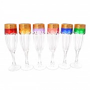 Набор фужеров для шампанского Сафари Ассорти Bohemia Crystal 6 шт