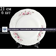 Набор тарелок 21 см Лиана Серая роза золото MZ 6 шт