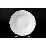 Набор тарелок глубоких 23 см Лиана Белый узор MZ 6 шт