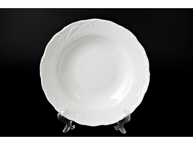 Набор тарелок глубоких 23 см Лиана Белый узор MZ 6 шт