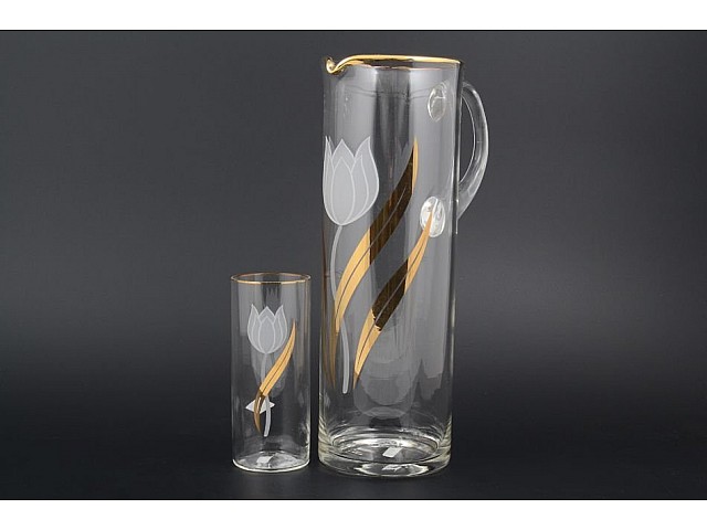 Набор для воды прямой 7 предметов Тюльпан NB-Arte Bohemia Crystal