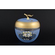 Конфетница с крышкой 18,5 см Яблоко синее NB-Arte Bohemia Crystal