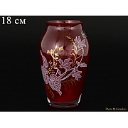 Ваза для цветов Bohemia Crystal 18 см бордовая