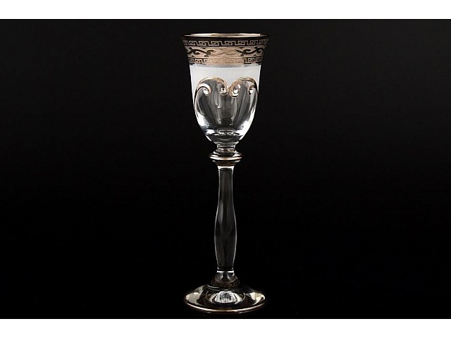 Набор рюмок для водки 60 мл Версачи Анжела платина Стразы R-G фон Bohemia 6 шт