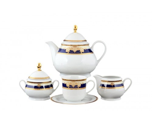 Чайный сервиз Thun Яна Кобальтовая лента на 6 персон