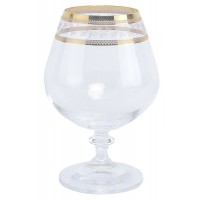 Набор бокалов для бренди 400 мл Анжела Золотой лист V-D Bohemia Crystal