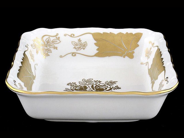 Салатник квадратный 16 см Мария Луиза Кленовый лист Белый Carlsbad