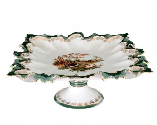 Блюдо квадратное 32 см Охота зеленая Корона Queens Crown