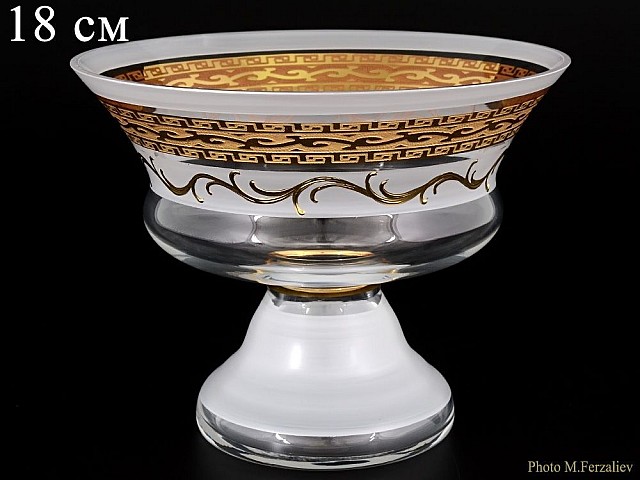 Конфетница 18 см Версаче R-G фон Bohemia Crystal