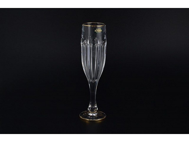 Набор фужеров для шампанского 150 мл Сафари голд Bohemia Crystal