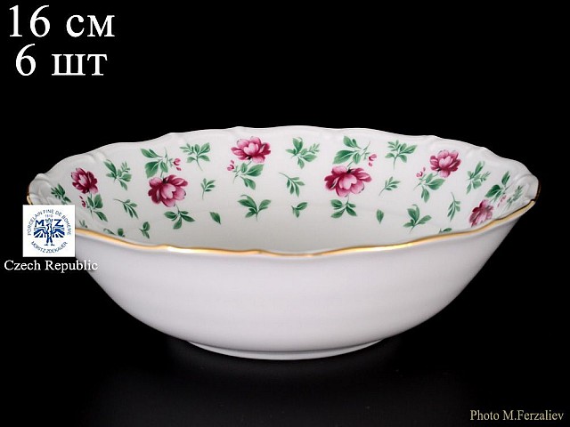 Набор салатников 16 см Офелия Плетистая роза Отводка золото MZ 6 шт