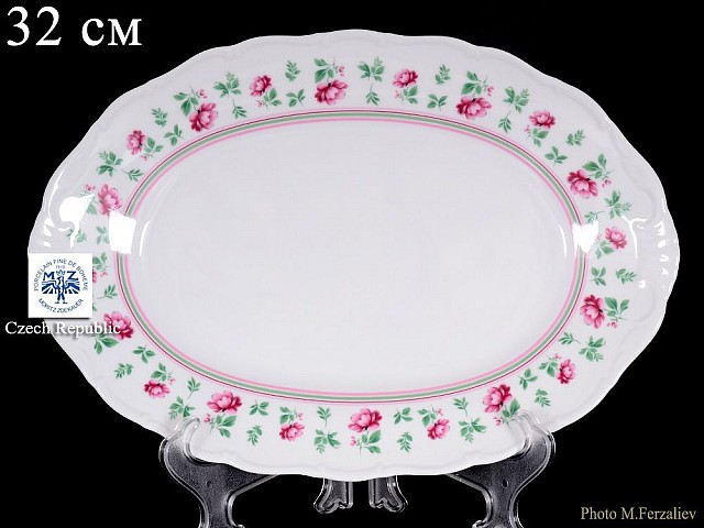 Блюдо овальное 32 см Офелия Плетистая роза MZ