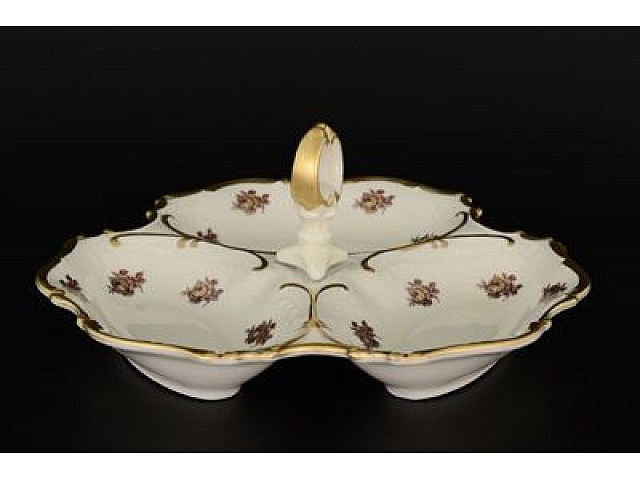 Менажница 24 см Анжелика Слоновая кость роза MZ