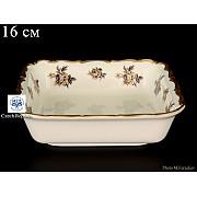 Салатник квадратный 16 см Анжелика Слоновая кость синяя Роза MZ