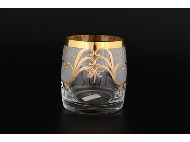 Набор стаканов для виски Золотой узор Bohemia Crystal 290 мл 6 штук