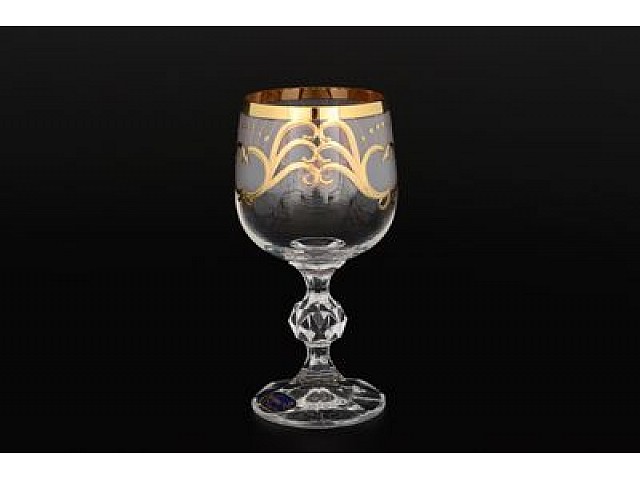 Набор бокалов для вина Bohemia Crystal Золотой узор 190 мл 6 штук