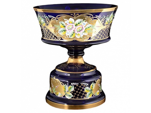 Фруктовница 35 см Bohemia Crystal Лепка Синяя E-S Фруктовница 35 см Bohemia Crystal Лепка Синяя E-S