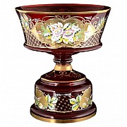 Фруктовница 35 см Bohemia Crystal Лепка Красная E-S
