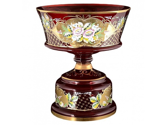 Фруктовница 35 см Bohemia Crystal Лепка Красная E-S Фруктовница 35 см Bohemia Crystal Лепка Красная E-S