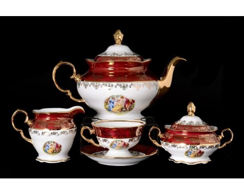 Чайный сервиз Красная Мадонна Royal Czech Porcelain на 6 персон